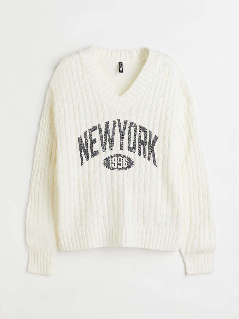 H&M New York Graphic Cable Knit Sweater